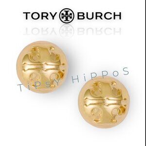 Tory Burch Gold Logo Stud Earrings